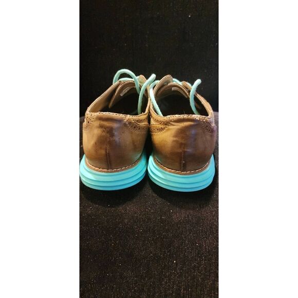 Skechers Taupe and Teal Cambridge Oxfords - Picture 3 of 5